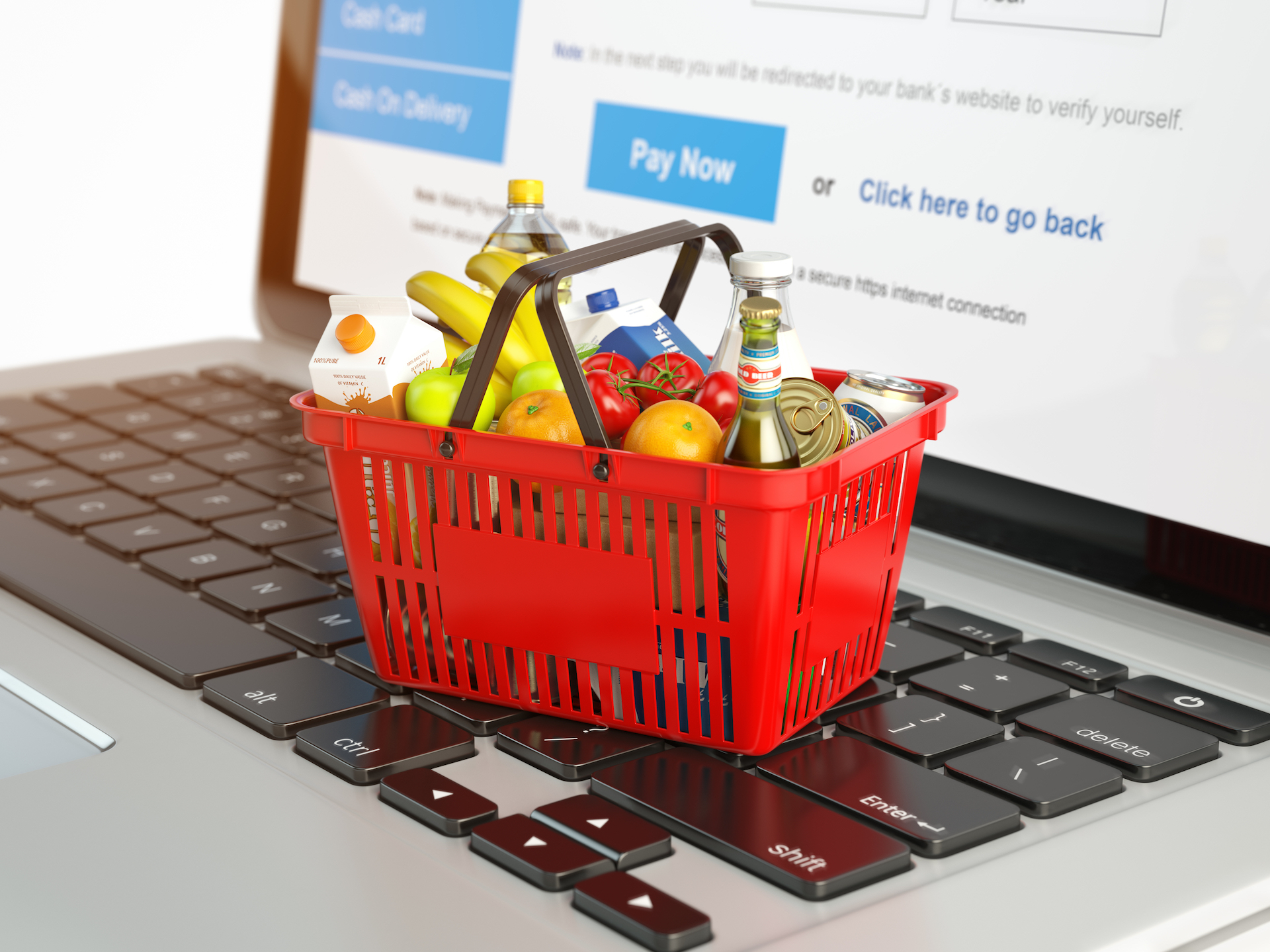 The tables were equipped with online food shopping: Internet food sales increased by 112%!