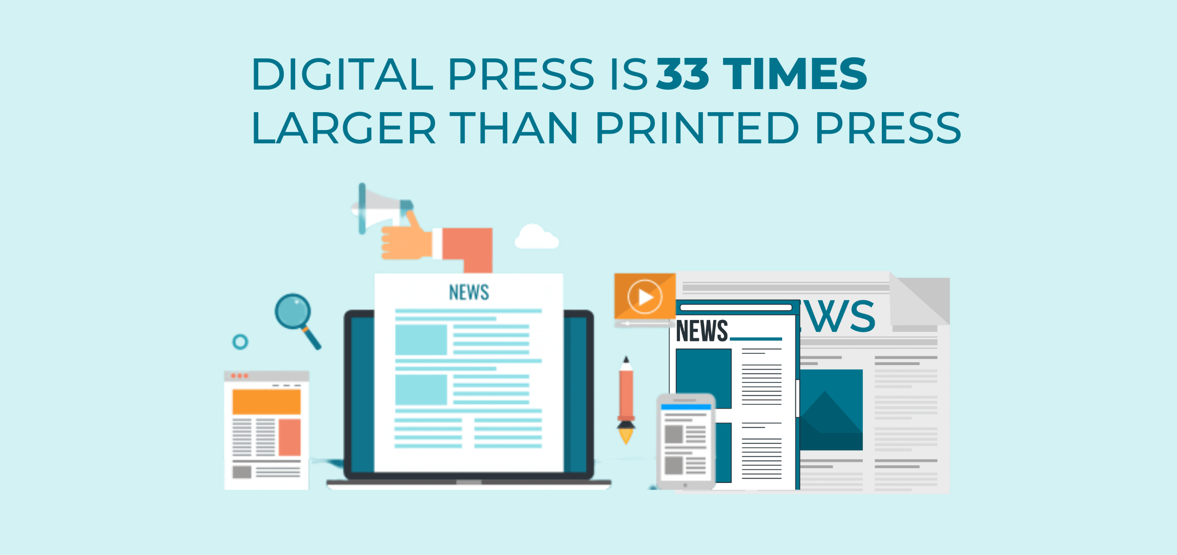 Digital press is 33 times larger than printed press
