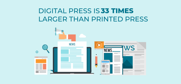 Digital press is 33 times larger than printed press